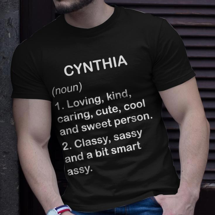 Cynthia Definition Personalized Custom Name Loving Kind Unisex T-Shirt Gifts for Him