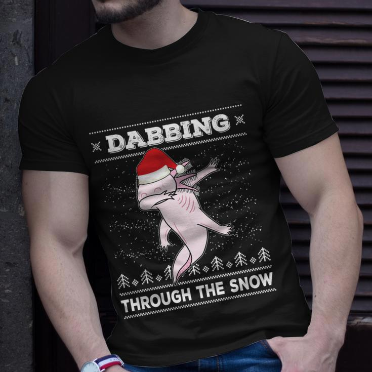 Dabbing Through The Snow Dab Axolotl Ugly Christmas Sweater Gift Unisex T-Shirt Gifts for Him