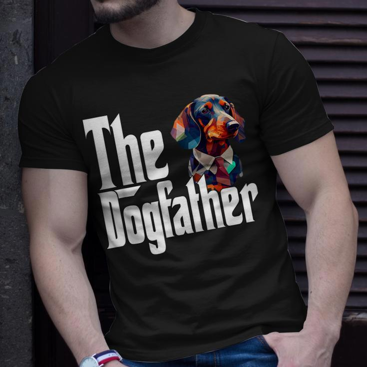 Dachshund Dog Dad Dogfather Dogs Daddy Father Unisex T-Shirt Gifts for Him
