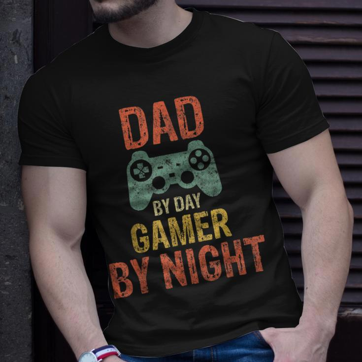 Dad By Day Gamer By Night Video Gamer Dad T-shirt Gifts for Him