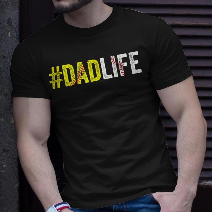 Dad Life Softball Daddy Baseball Sports Lover Fathers Day T-Shirt Gifts for Him