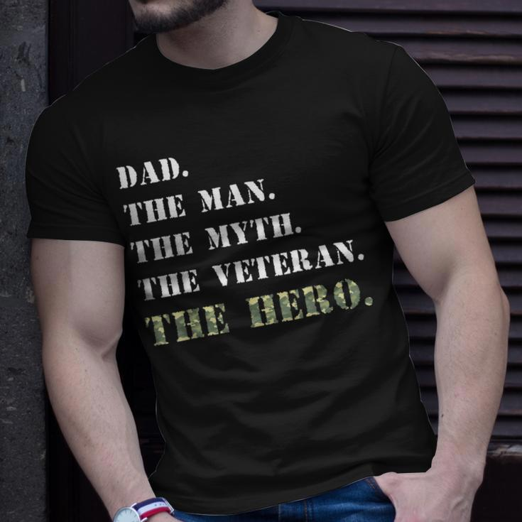Dad The Man Myth Usa Veterans Day Camouflage T-Shirt Gifts for Him