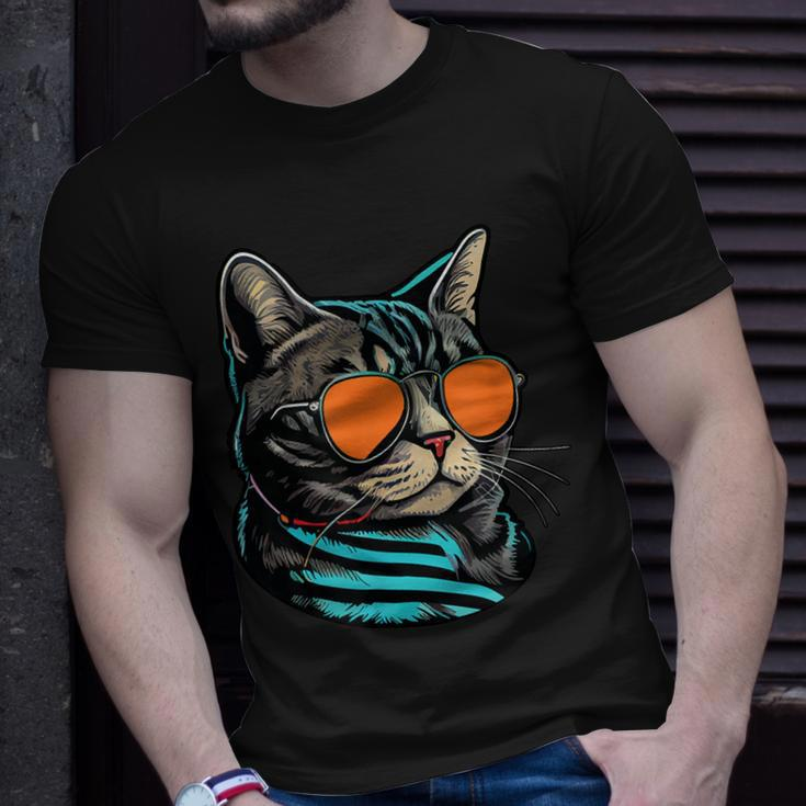 Dad Mom Cat Sunglasses American Shorthair Cat Unisex T-Shirt Gifts for Him