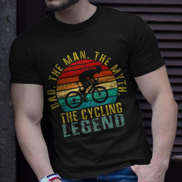 Dad The Man The Myth The Cycling Legend Funny Retro Unisex T-Shirt Gifts for Him