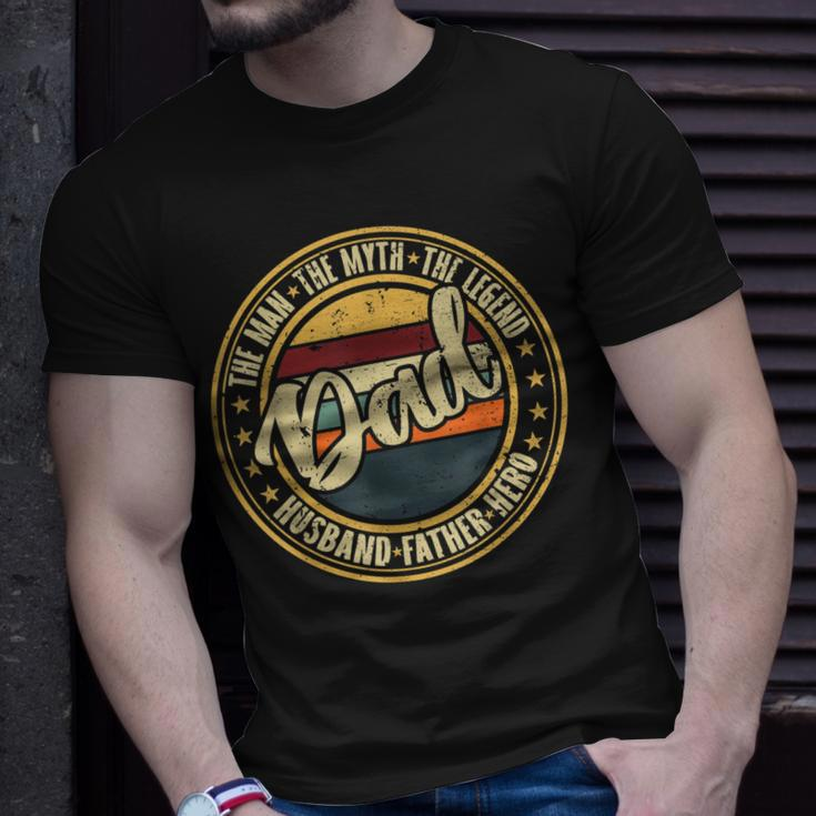 Dad The Man The Myth The Legend Hero Husband Fathers Day Gift For Mens Unisex T-Shirt Gifts for Him