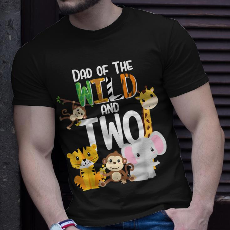 Dad Of The Wild And Two Zoo Theme Birthday Safari Jungle T-Shirt Gifts for Him