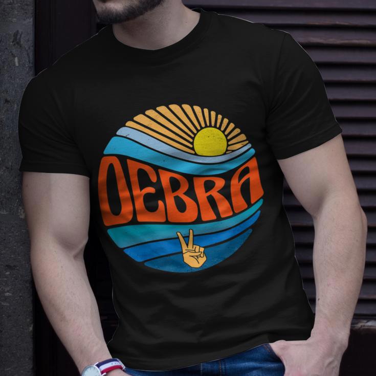 Debra Vintage Sunset Debra Groovy Batikmuster T-Shirt Geschenke für Ihn