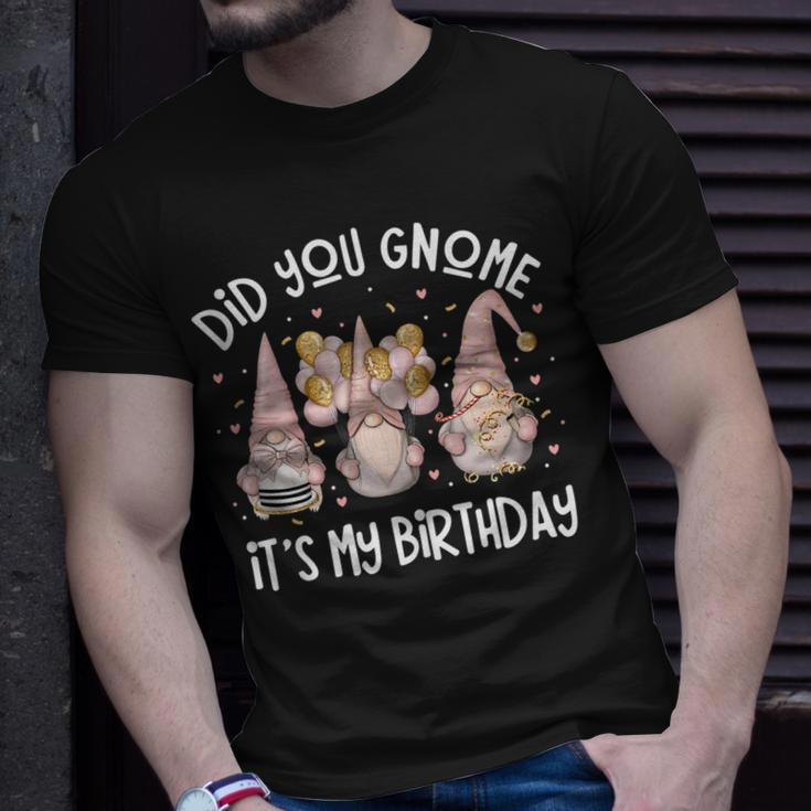 Did You Gnome Its My Birthday Cute Gnomies Balloons Unisex T-Shirt Gifts for Him