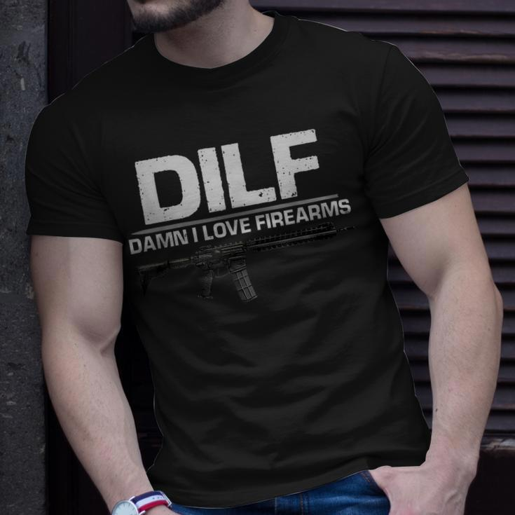 Dilf Damn I Love Firearms Unisex T-Shirt Gifts for Him