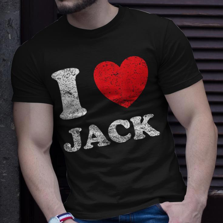 Distressed Grunge Worn Out Style I Love Jack Unisex T-Shirt Gifts for Him