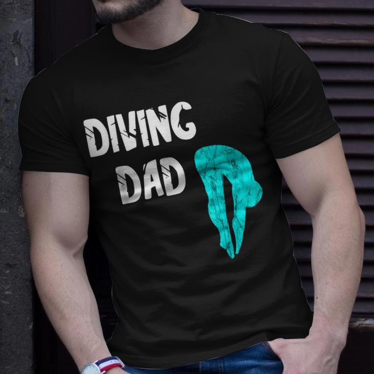Mens Diving Dad Springboard Swimming Platform Diver Papa Dive T-Shirt Gifts for Him