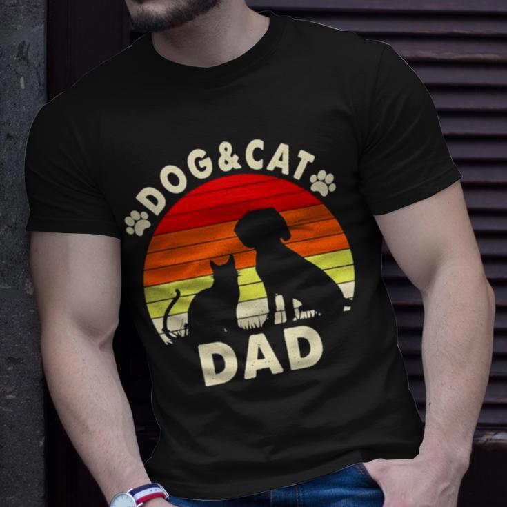 Dog And Cat Dad Vintage Retro Unisex T-Shirt Gifts for Him
