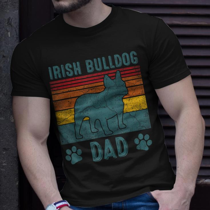 Dog Irish Bulldog Dad Vintage Irish Bulldog Dad T-Shirt Gifts for Him