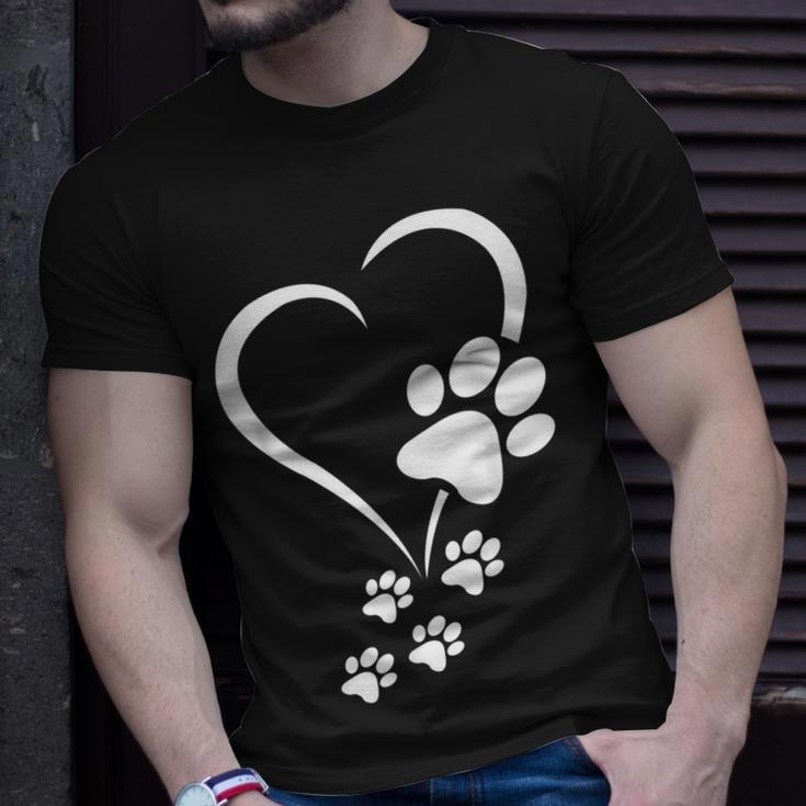 Dog Paw Heart Baby Dogs - Dog Paws Hearts Dog Paw Print Unisex T-Shirt Gifts for Him