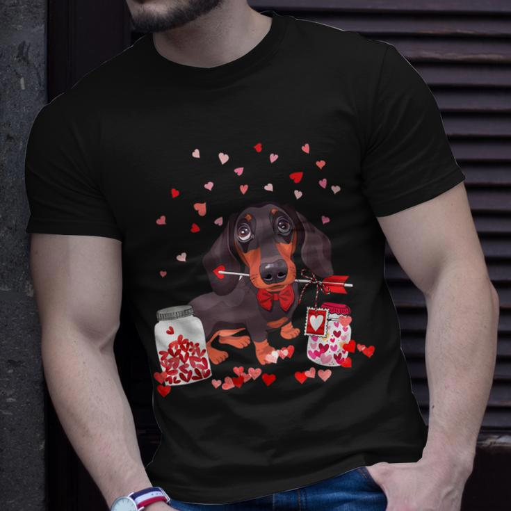 Dog Valentine Cute Dachshund Valentines Day T-Shirt Gifts for Him