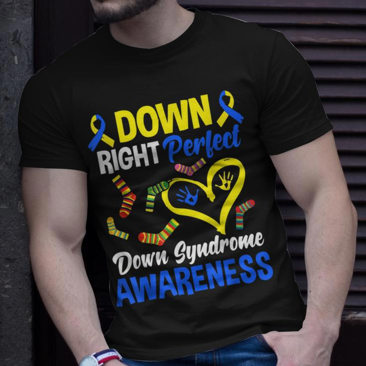 Down Right Perfect T21 World Down Syndrome Day Awareness Unisex T-Shirt Gifts for Him