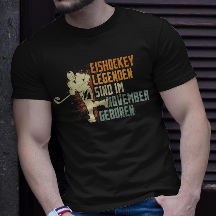 Eishockey Legenden Sind Im November Geboren Geburtstag Motiv T-Shirt Geschenke für Ihn