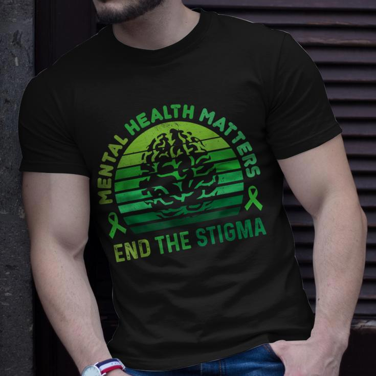 End The Stigma Mental Health Matters Mental Awareness Gifts Unisex T-Shirt Gifts for Him