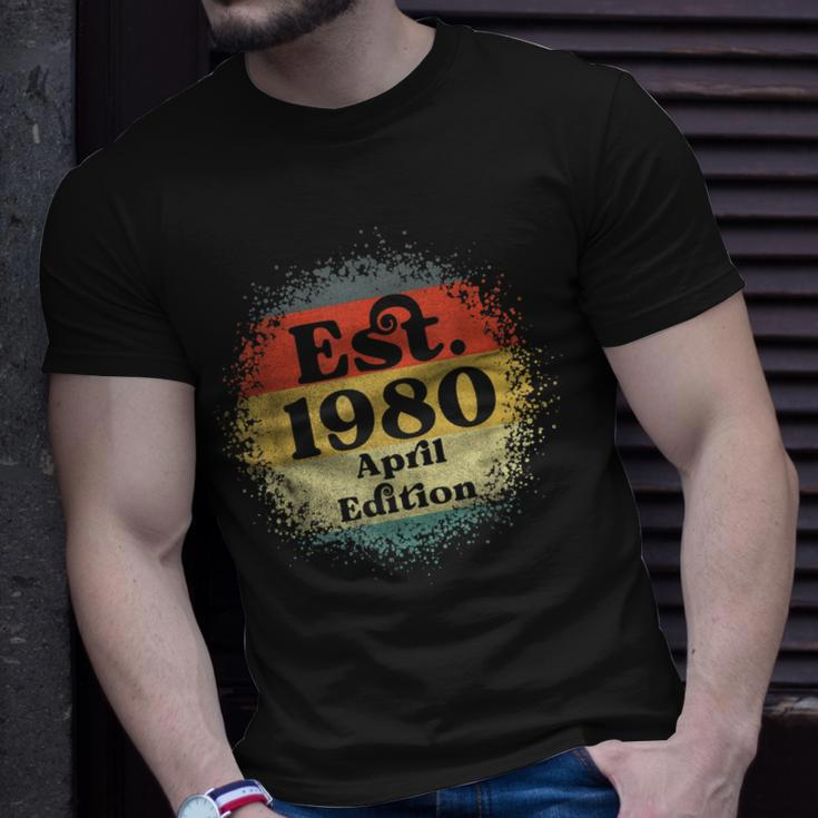 Established 1980 Born April Edition Legend Birthday Unisex T-Shirt Gifts for Him