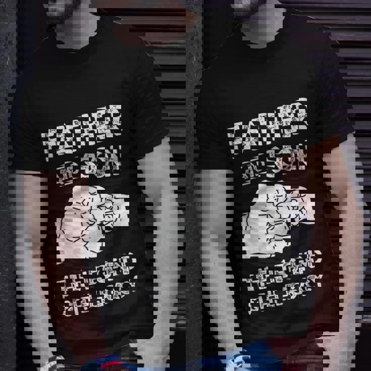 Father And Son The Legend And The Legacy Fist Bump Matching Unisex T-Shirt Gifts for Him Father And Son The Legend And The Legacy Fist Bump Matching Unisex T-Shirt Gifts for Him