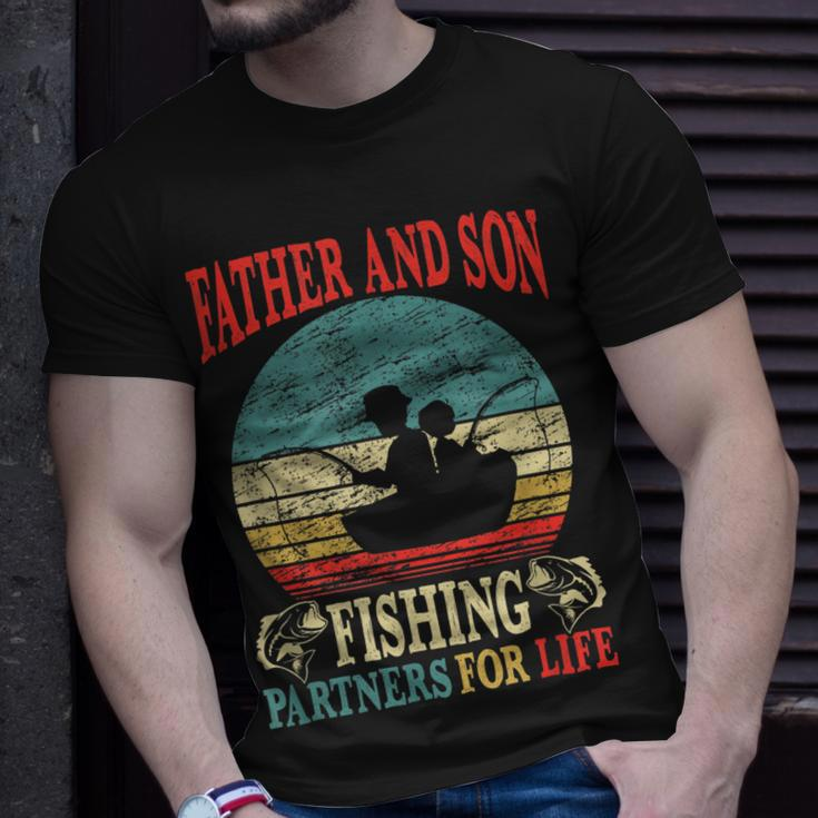 Father Son Fishing Partners For Life Vintage Dad Matching T-Shirt Gifts for Him