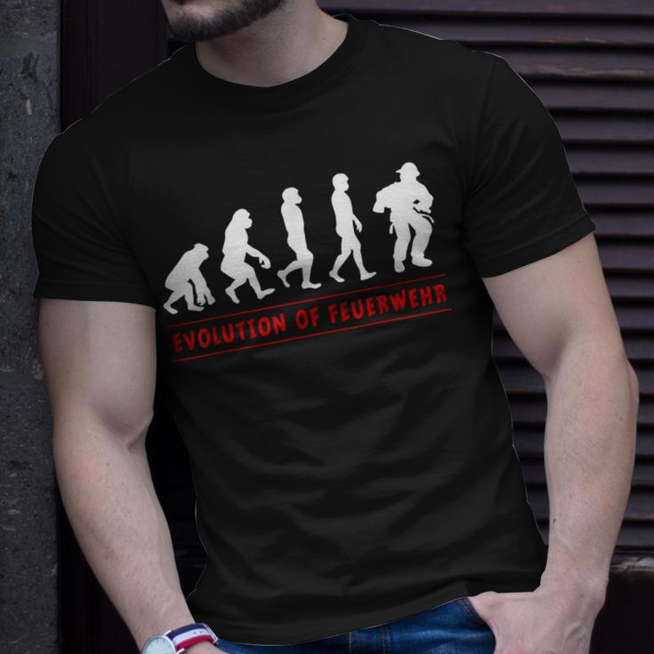 Feuerwehr Evolution Feuerwehrmann Feuerwehrauto Geschenk T-Shirt Geschenke für Ihn