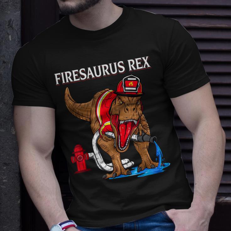 Feuerwehrmann Rex Dinosaurier T-Shirt, Kinder Tee für Jungen Geschenke für Ihn