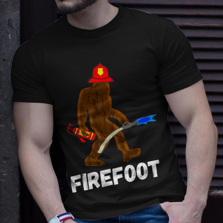Fire Fighter Bigfoot Fireman Sasquatch Firefighter T-Shirt Gifts for Him