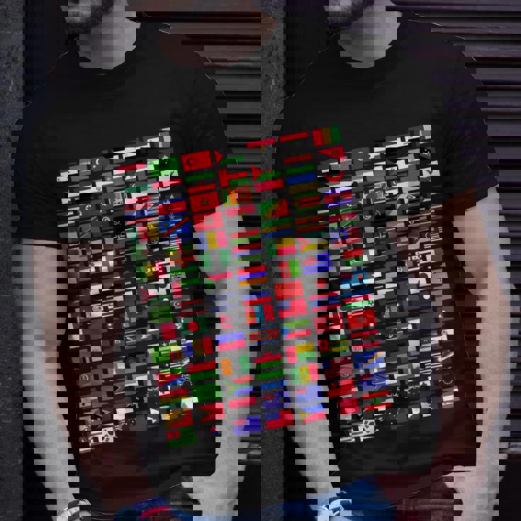 Flaggen Der Welt Spruch Geschenk Reisen Weltreise Geschenkid T-Shirt Geschenke für Ihn