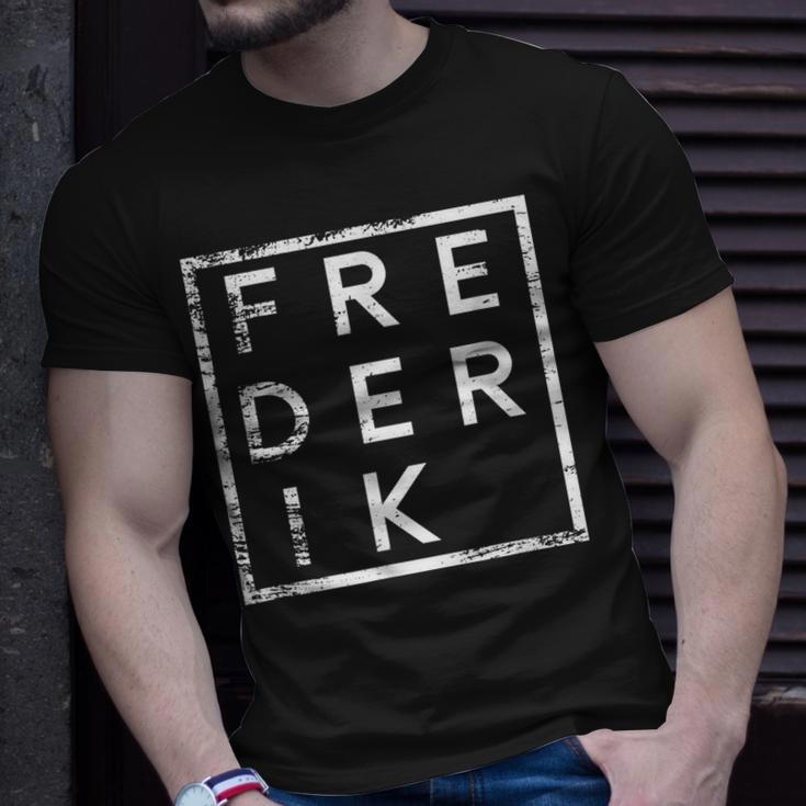 Frederik T-Shirt Personalisiert, Vintage Namensaufdruck Geschenke für Ihn