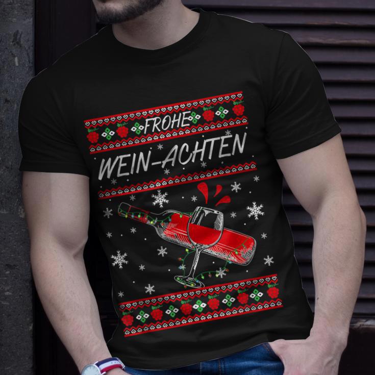 Frohe Wein-Achten Rotwein Liebhaber Weihnachts Glühwein Wein T-Shirt Geschenke für Ihn