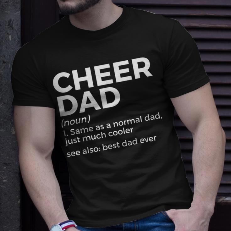 Funny Cheer Dad Definition Best Dad Ever Cheerleading Unisex T-Shirt Gifts for Him