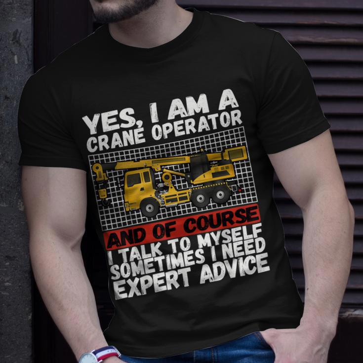 Funny Construction Worker Best Dad Ever Crane Operator Unisex T-Shirt Gifts for Him