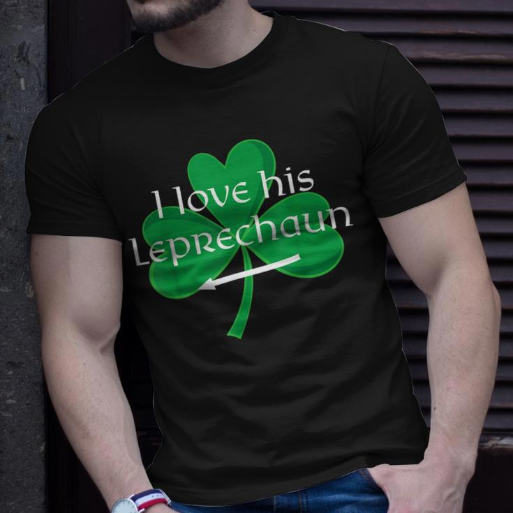 Funny Couples St Pattys Day I Love His Leprechaun Unisex T-Shirt Gifts for Him