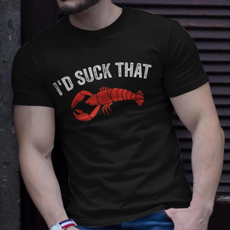 Funny Crayfish Crawfish Boil Id Suck That Unisex T-Shirt Gifts for Him