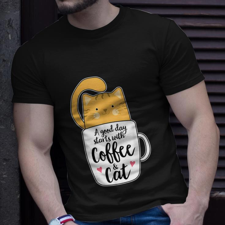 Funny Orange Cat Coffee Mug Tshirt Cat Lover Unisex T-Shirt Gifts for Him