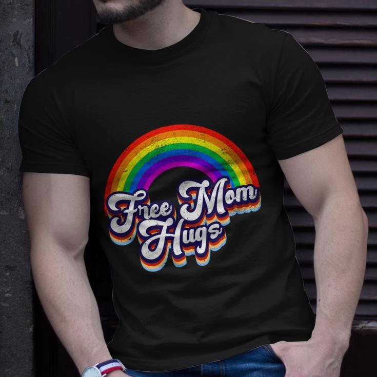 Funny Retro Vintage Free Mom Hugs Rainbow Lgbtq Pride Unisex T-Shirt Gifts for Him