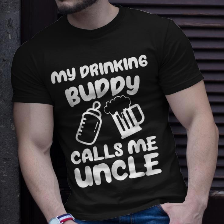 Funny Uncle Pregnancy Announcement For Uncle Drinking Buddy Gift For Mens Unisex T-Shirt Gifts for Him