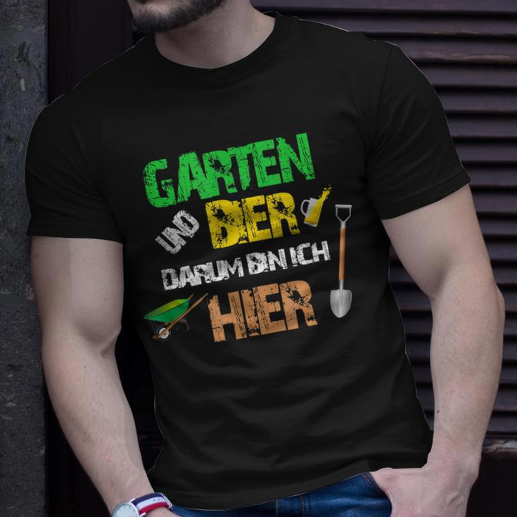 Garten Und Bier Darum Bin Ich Hier T-Shirt Geschenke für Ihn