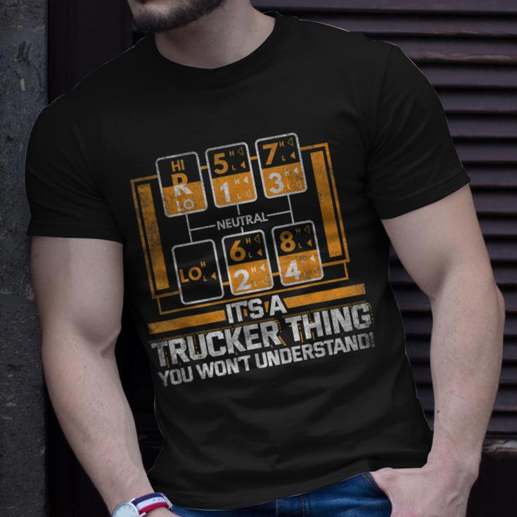 Gear Shift Truck Driver Trucker T-Shirt Gifts for Him