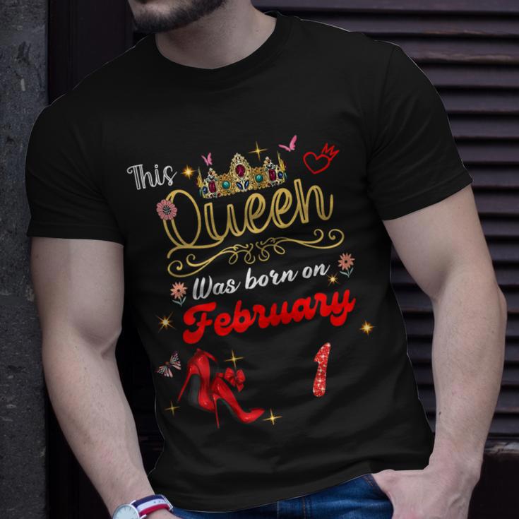 Geburtstag Königin 1. Februar Damen T-Shirt, Besonderes Design Geschenke für Ihn