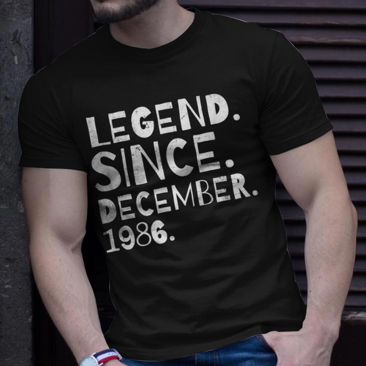 Geburtstagslegende Dezember 1986 T-Shirt für Männer & Frauen Geschenke für Ihn