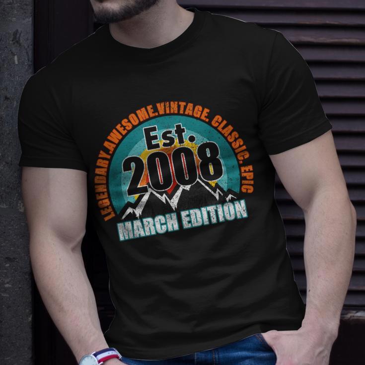 Gegründet 2008 Geboren Im März Ausgabe Legend Birthday T-Shirt Geschenke für Ihn