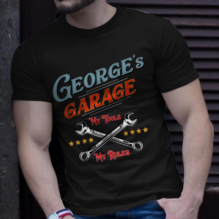 Georges Garage Fun For Men Boys Mechanic Gift Unisex T-Shirt Gifts for Him
