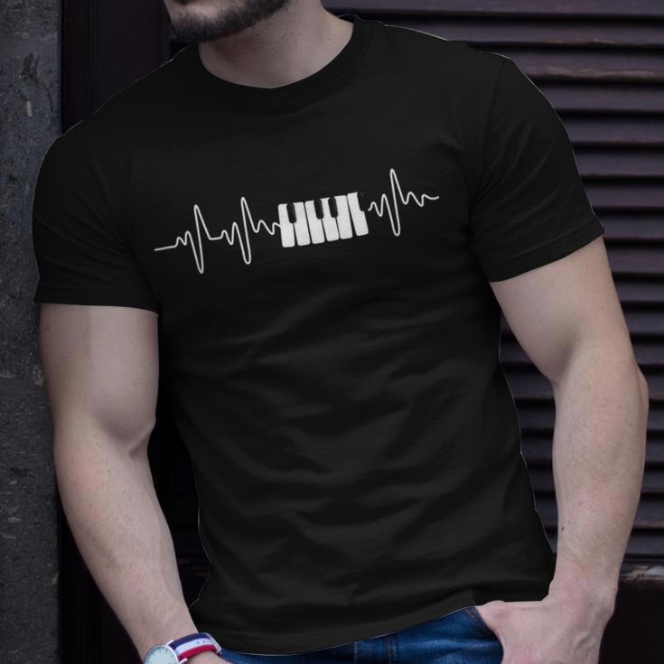 Geschenk Für Klavierspieler Herzschlag Klavier T-Shirt Geschenke für Ihn