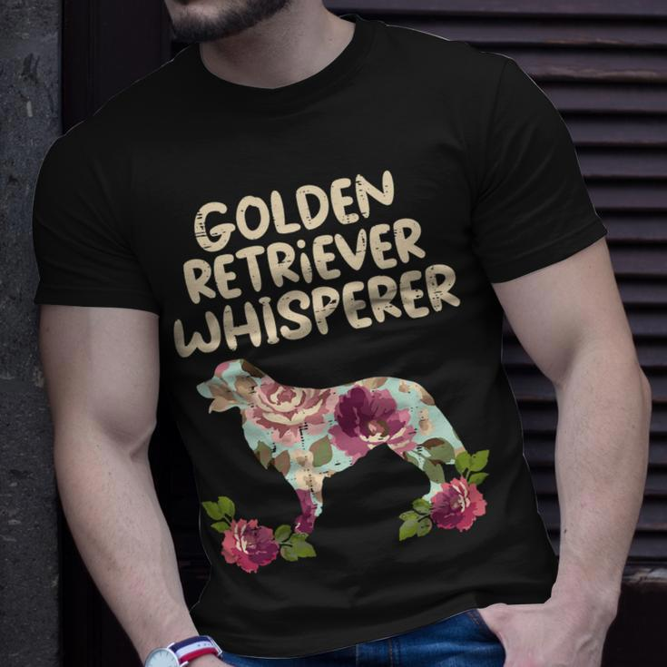Golden Retriever Goldie Dog Floral Golden Retriever Whisperer Dog Lover Girls Women 232 Retrievers Unisex T-Shirt Gifts for Him