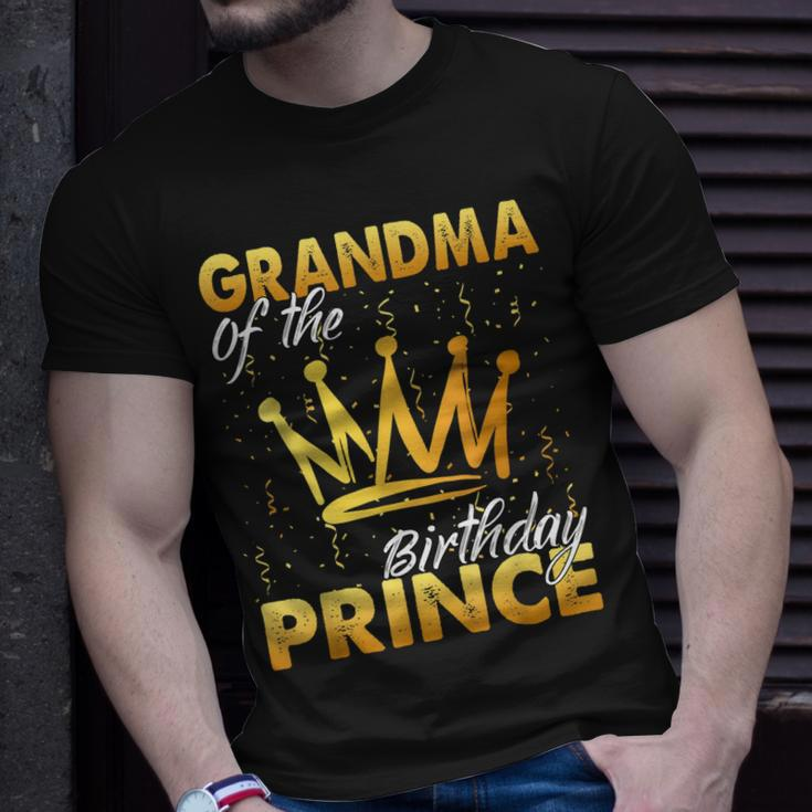Grandma Of The Birthday Prince Boys Son Birthday Theme Party Unisex T-Shirt Gifts for Him