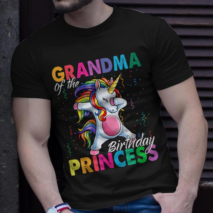 Grandma Of The Birthday Princess Girl Dabbing Unicorn Theme Unisex T-Shirt Gifts for Him