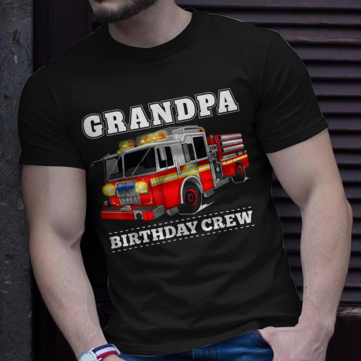 Grandpa Birthday Crew Fire Truck Firefighter Fireman Party T-Shirt Gifts for Him