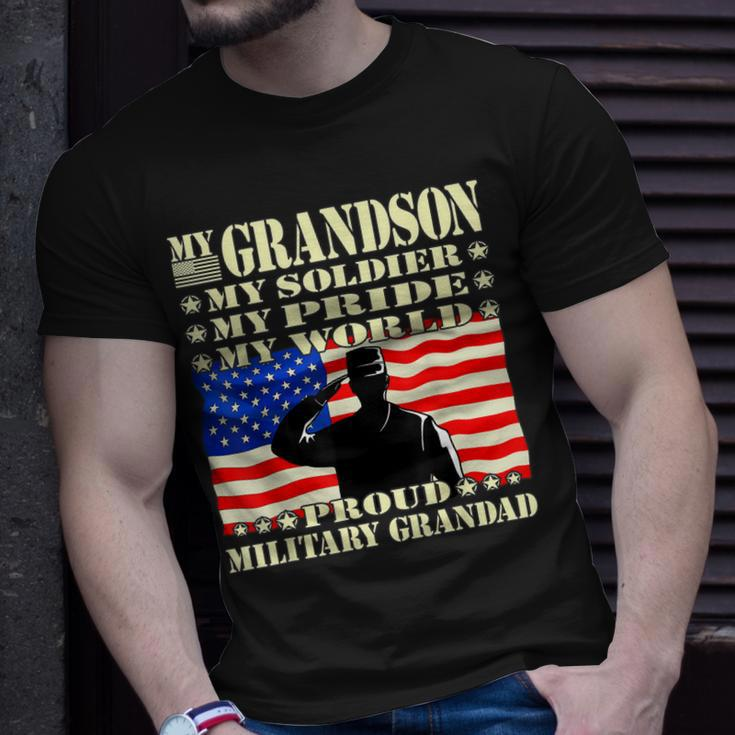 Mens My Grandson My Soldier Hero Proud Military Grandad T-Shirt Gifts for Him